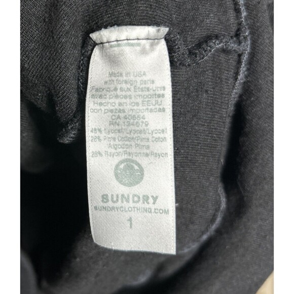 Sundry Hoodie Black Color Stars Print Full Zip Size 1 Small - Picture 5 of 6